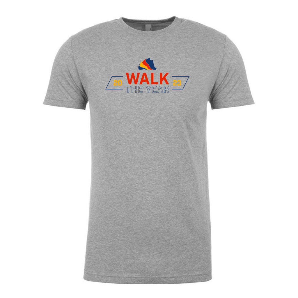 This casual tee celebrate the goal you have all year long. The Run The Year® 2023 lifestyle shirt is comfortable, lightweight, and reminds you for your 2023 fitness goals. Run, Walk, Bike, Move to get 2023 miles in 2023