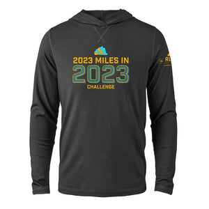 Be comfy and stylish in the Run The Year® 2023 Lifestyle Tri-Blend Hoodie. It is extra soft and lightweight. Wear it casually or on a day you need a little extra motivation. 