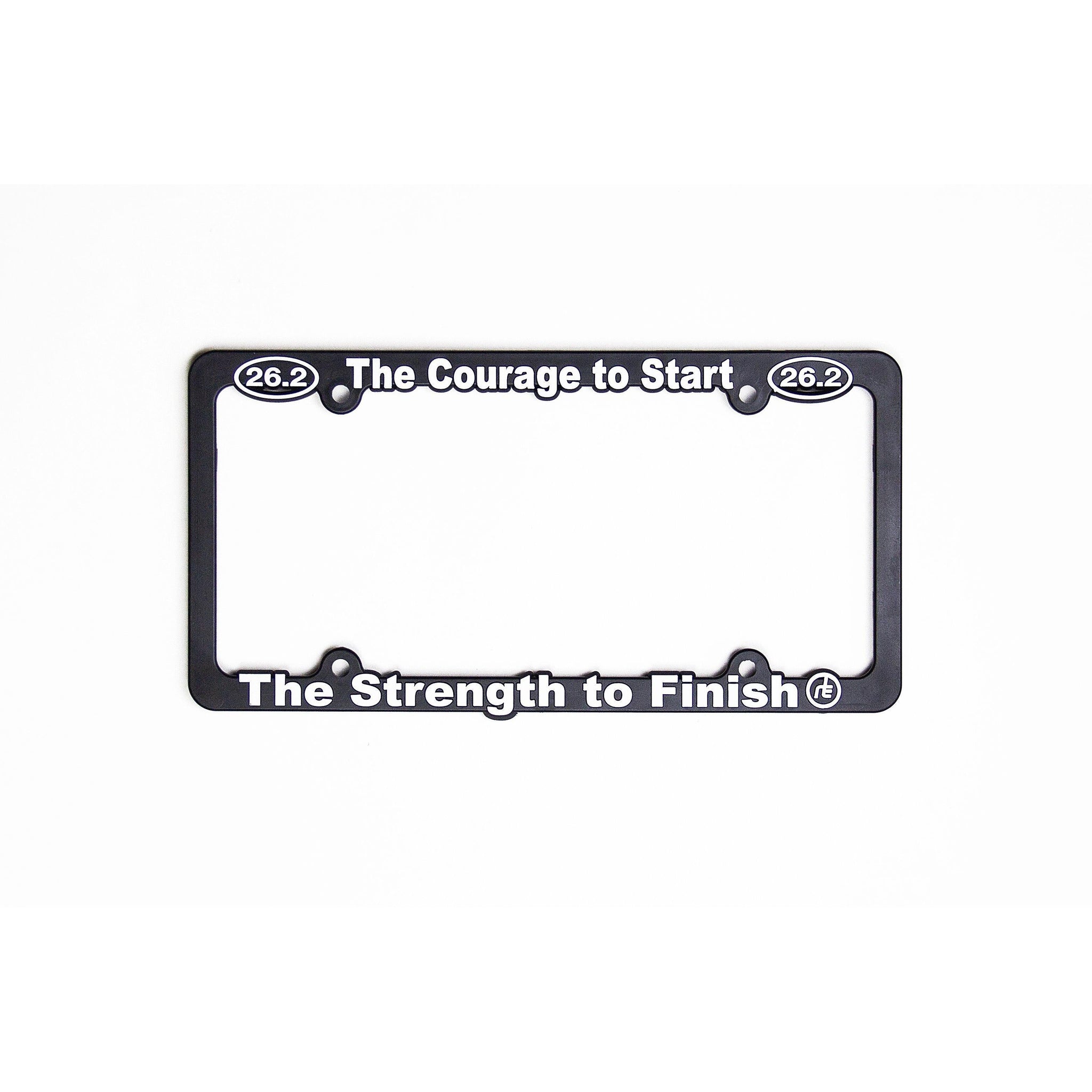 26.2 Courage To Start License Plate Frame Virtual Fitness Challenge Accessories | Run The Edge