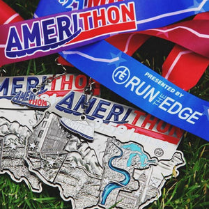 Amerithon Challenge Medal, Passport, Map, and Stickers ONLY (Not Registration) Virtual Fitness Challenge Medals | Run The Edge
