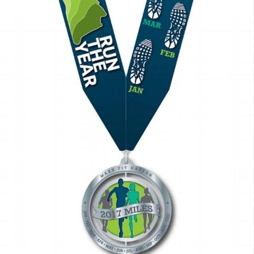 Run The Year 2017 Medal Virtual Fitness Challenge Medals | Run The Edge