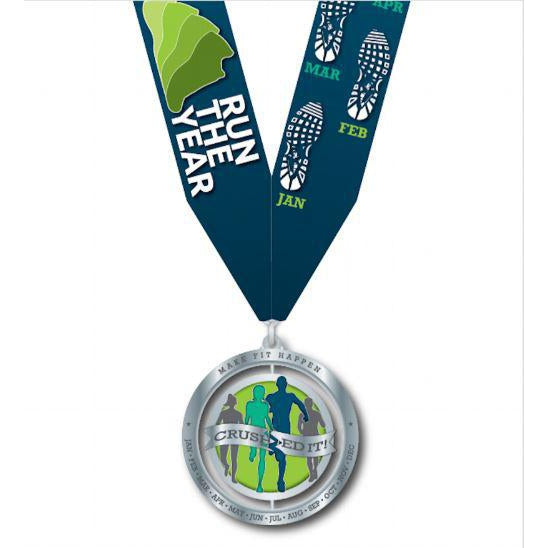 Run The Year 2017 Medal Virtual Fitness Challenge Medals | Run The Edge