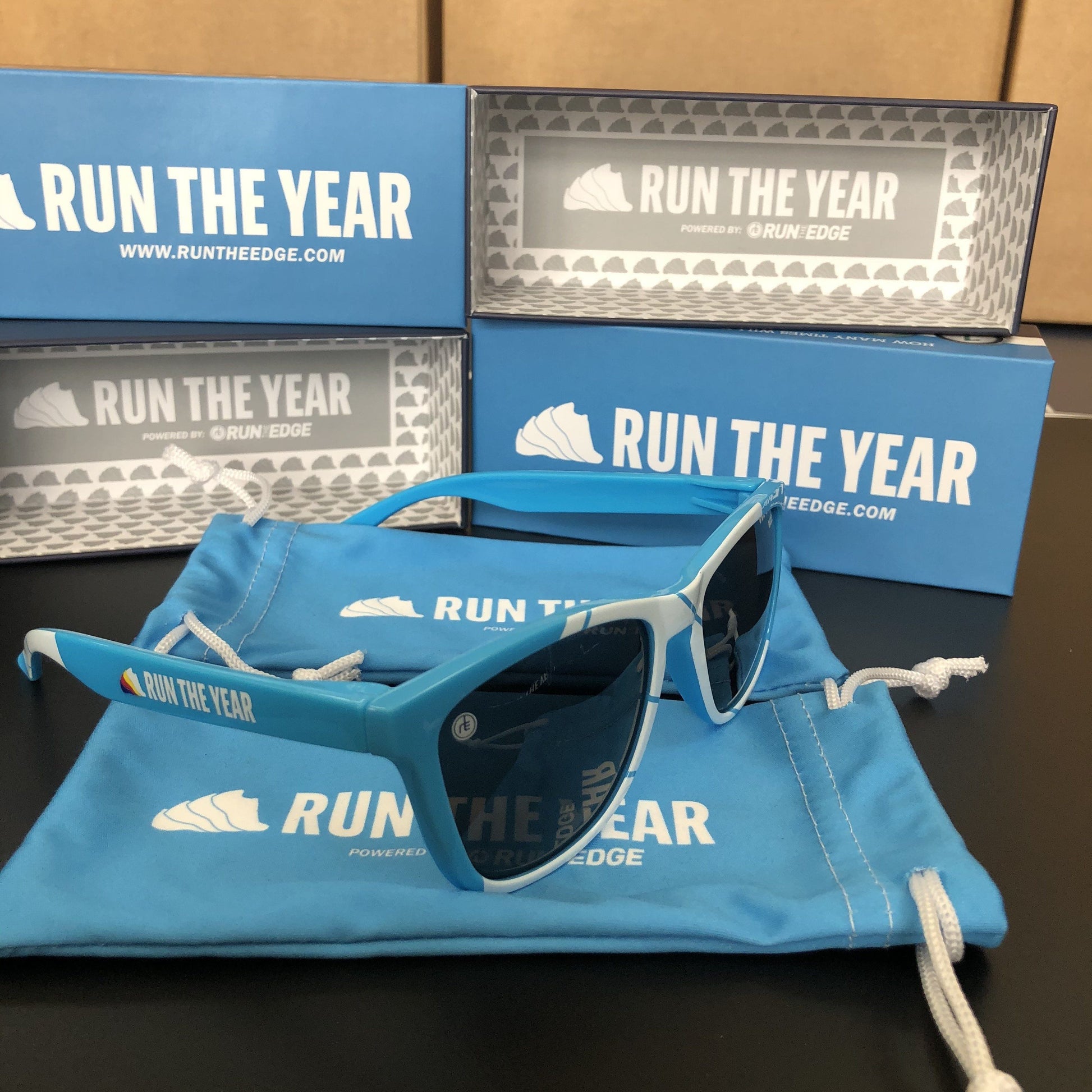 Run The Year "Bonk Blockers" Sunglasses Virtual Fitness Challenge Accessories | Run The Edge