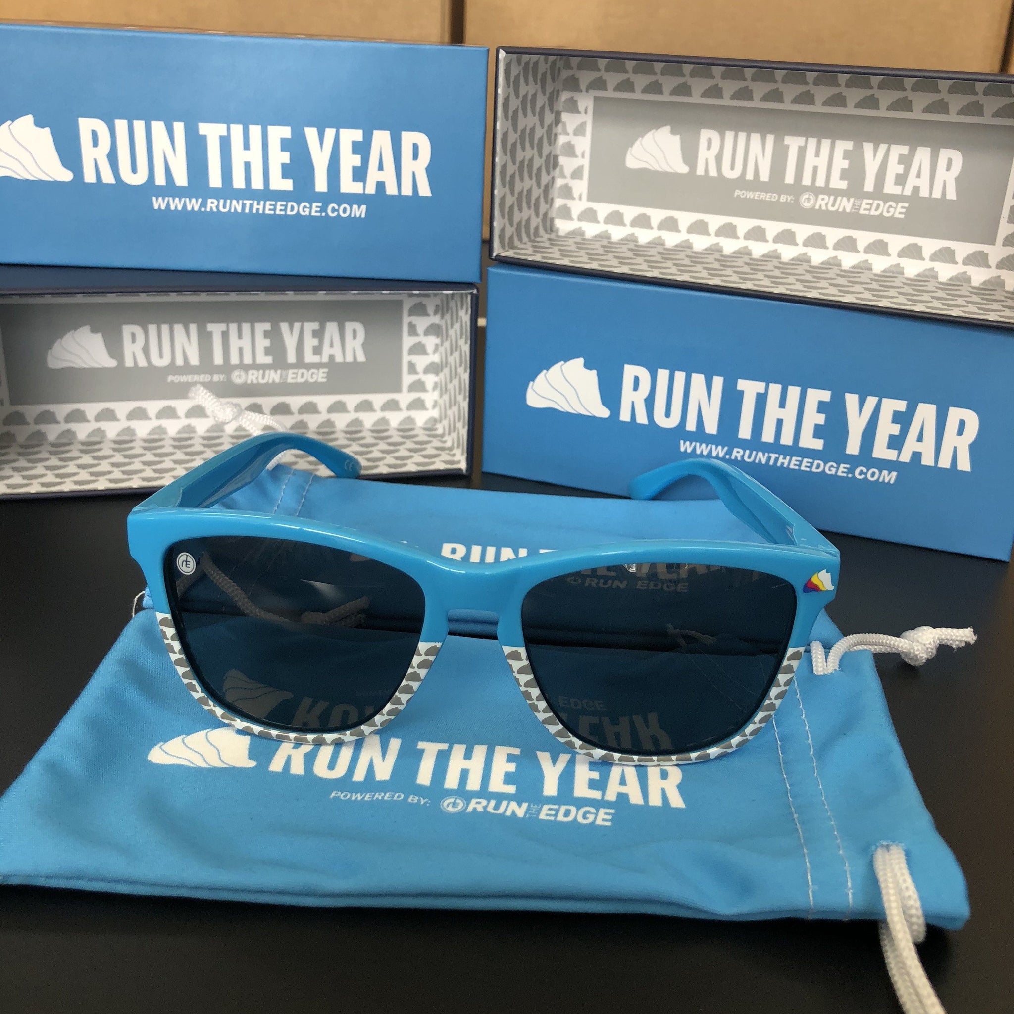 Run The Year "Split Kickers" Sunglasses Virtual Fitness Challenge Accessories | Run The Edge