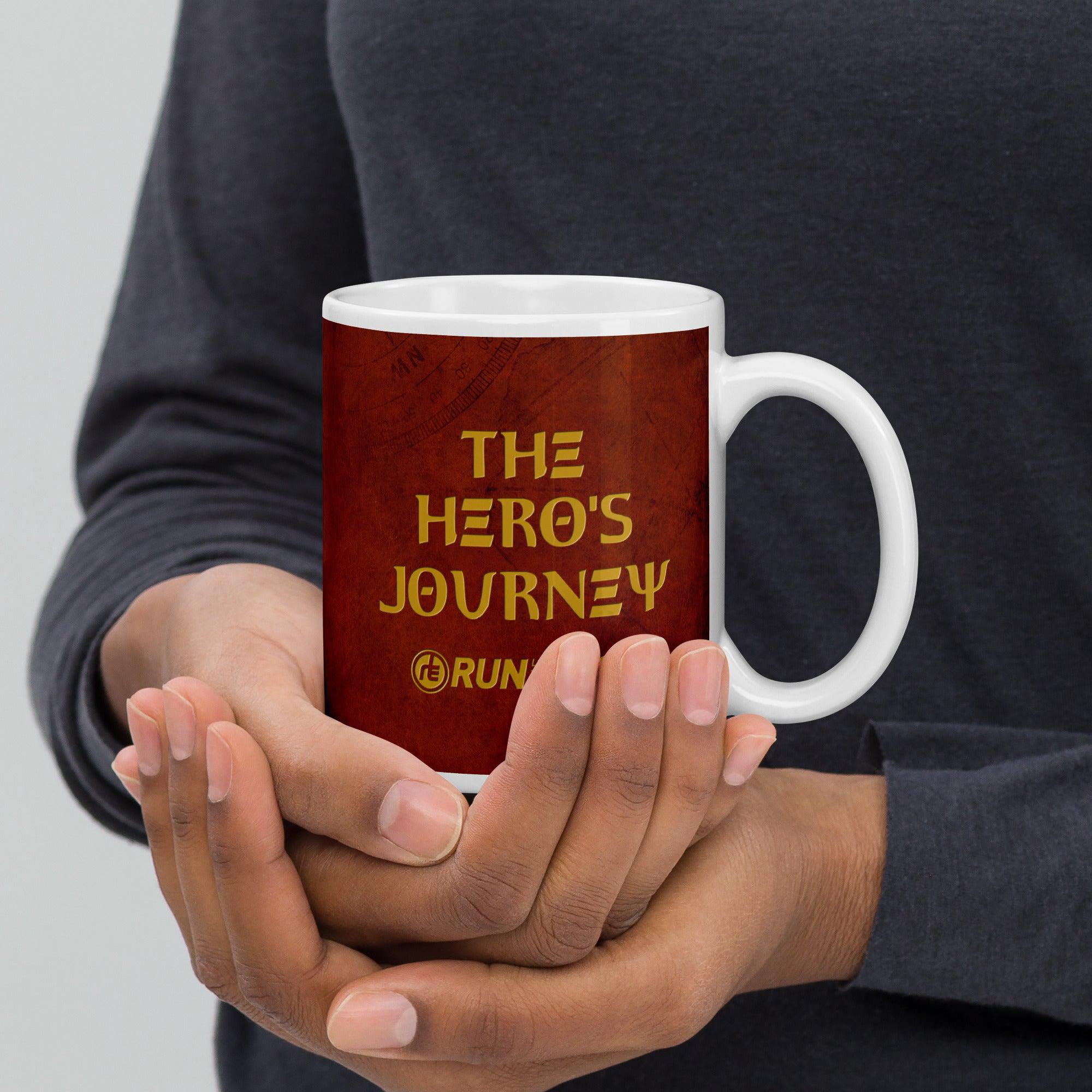 The Hero's Journey - White glossy mug Virtual Fitness Challenge | Run The Edge